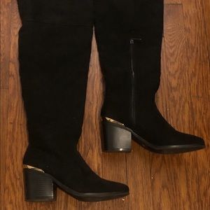 Suede Knee-High Boots
